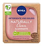 Nivea Naturally Clean Limpiador Facial Iluminador Sólido 75 g, limpiador sólido 99% natural con...