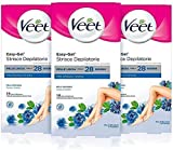 Veet Tiras Depilatorias Piel Sensible para Piernas, Brazos, Axilas y Zona del Bikini, 3 Paquetes de...