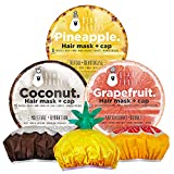 BearFruits Hair Mask and Cap, Piña, Desintoxica y Revitaliza + Coco, Nutre e Hidrata +...