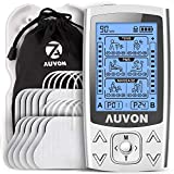 AUVON Electroestimulador muscular profesional, 2 canales y 24 modos Electroestimulador TENS 3...