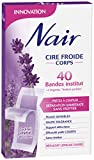 Nair - 40 tiras de cera fría, cuerpo listo para usar, piel sensible