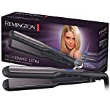 Plancha Remington, Ancha, ideal para cabello largo y grueso, bloqueo de temperatura, Display...