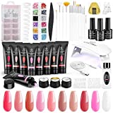 Kit constructor de uñas en gel con lámpara UV, Kastiny 10 colores 15ml Kit completo de uñas en gel con...