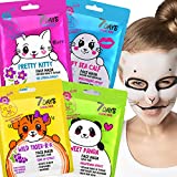 7DAYS Animal Patterned Sheet Face Masks / Kit de cuidado de la piel con aloe vera y vitamina 4pcs /...