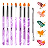 Hanyousheng Nail Art Brushes Set Nail Brushes 7 Piezas Nail Art Brush en Gel UV Acrílico...