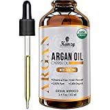 Kanzy Argan Oil Pure 100% orgánico Natural prensado en frío hidratante para cabello, cuerpo,...