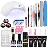 Lictin Complete Builder Gel Nail Kit - Kit de uñas de gel Builder con lámpara UV LED...