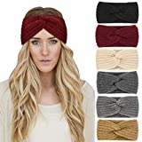 DRESHOW 6 Piezas Bandas para el Cabello Tejido de Lana Turbante Diadema para Mujer Accesorios de Invierno...