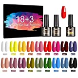 CHARMNAIL 21 Pcs 8ml Esmaltes de Uñas Semipermanentes, Esmalte en Gel UV LED Semipermanente con...