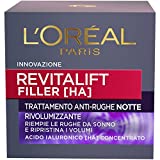 L'Oréal Paris Revitalift Filler Night Face Cream, Revolumizing Anti-Wrinkle Action con...