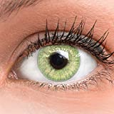 GLAMLENS Lentillas de color verde claro - mensuales - con estuche para lentillas - verde...