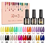 NAILMASHA Esmalte de Uñas Semipermanente 23 Pcs 8ml Esmaltes de Uñas Semipermanentes en Gel LED con Base y Top...