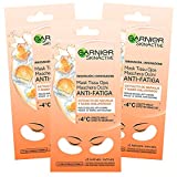 3x Garnier SkinActive Mascarilla Contorno de Ojos Antifatiga con Zumo de Naranja y Ácido Hialurónico para...