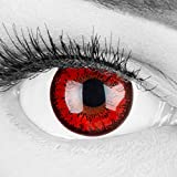 Meralens Lentillas de Colores Lobo Rojo Lentillas Flor Roja - con estuche para lentillas -...