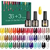 Tormay 39pcs Esmalte de Gel para Uñas, 36 Colores Esmalte de Gel UV LED con Base y Top...