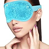 MLXZXQT Sleeping Ice Gel Eye Mask, antifaz para ojos reutilizable con cuentas de gel tibio/...