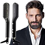 ANLAN Mini alisador para cabello y barba de hombres, cepillo alisador eléctrico 30s Calentamiento rápido ...