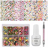 Nail Foil Gel y Nail Foil Transfer Nail Sticker Nail Art Kit 15ML Foil Glue for Nails...