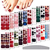 20 hojas de pegatinas de esmalte de uñas de los pies, EBANKU, pegatina de arte de uñas de cobertura completa y 1 pieza de archivo...